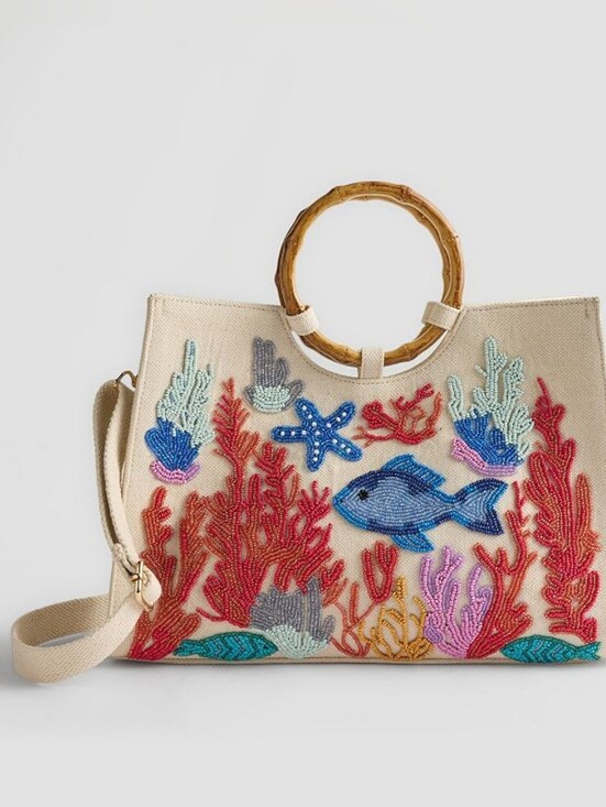 Sol And Mer Handbags - NEW Sol And Mer Beaded Sealife Handbag